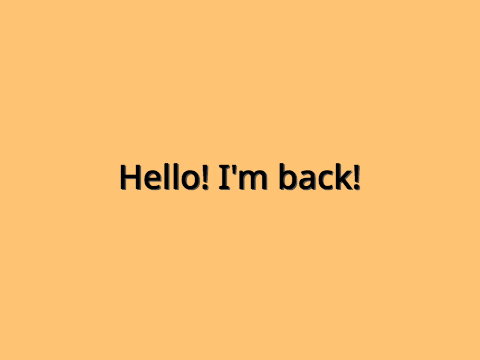 I'm back!