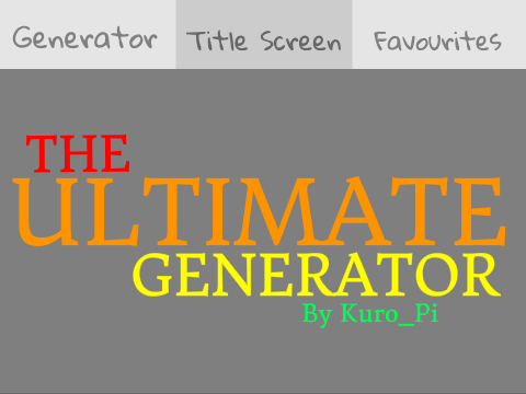 The Ultimate Generator