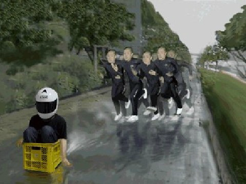 Catch that person in the helmet
