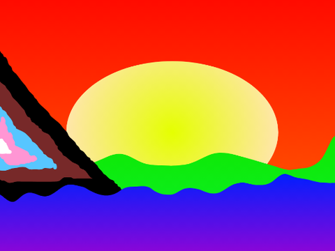 Progress Pride flag landscape art collab entry
