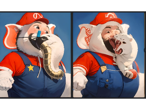 AI Transform Elephant Mario into anime...
