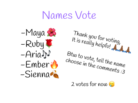 Vote for my character’s name!
