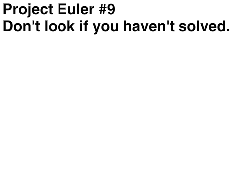 Project Euler #9