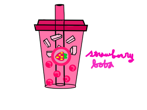 strawberry boba
