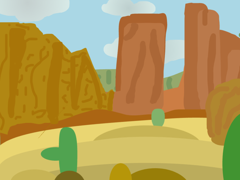 Desert Landscape Drawing