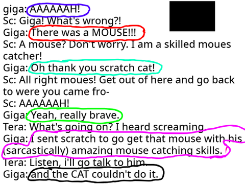 Page one of the scratch show lines (GIGA)