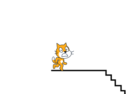 scratch cat falls down