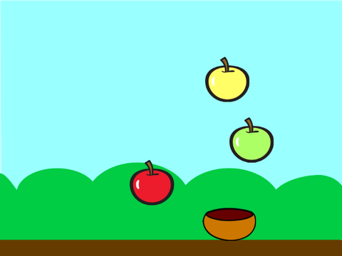 Catching apples!
