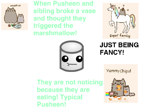 If Pusheen met a happy marshmallow