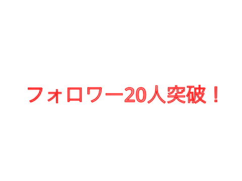 フォロワー20人突破記念