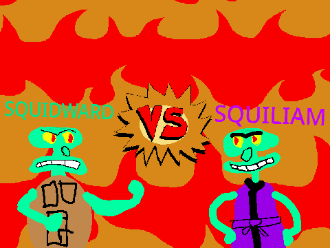 patty tower squidward v.s. squiliam