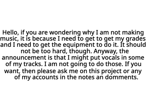 Another Announcement to Musicmaking
