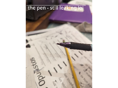 when my pen starts leaking in class-