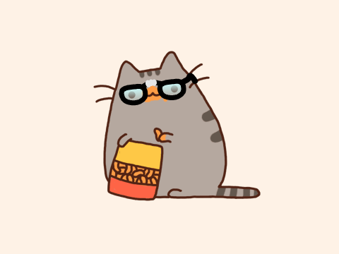 Pusheen Cheeto Nomnom with glasses