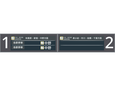 リアルタイム！電光掲示板　中央・総武各駅停車線亀戸駅一番線