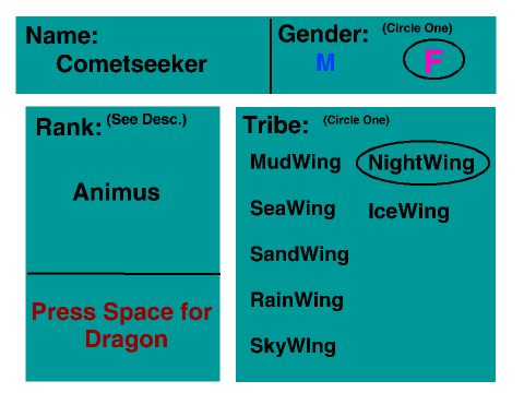 BIO Wings of Fire RPG- Cometseeker