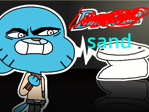 Gumball vs Dream but sand
