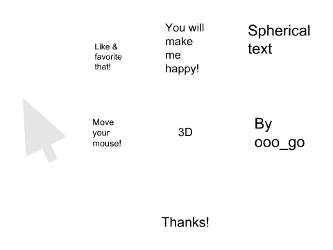 3D spherical text