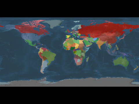 Large Map of World in 1990