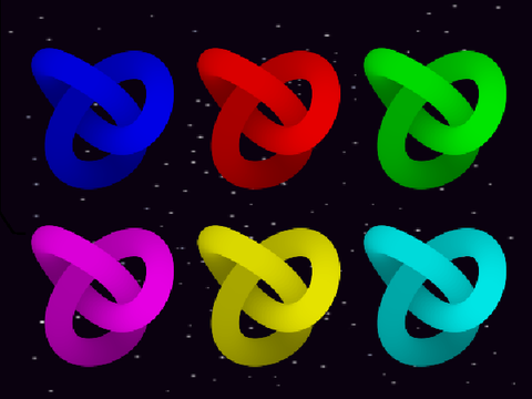 3D Trefoil Knots but rainbow
