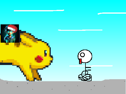 Add yourself running/riding from/on a giant Pikachu! remix