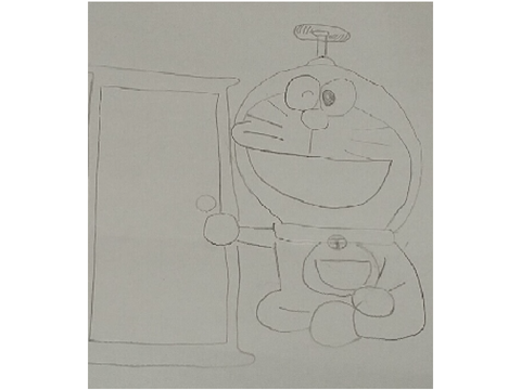 初めて書いたドラえもんの絵（へたくそｗｗｗ笑）
