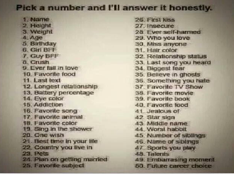 Pick a number and I’ll answer it