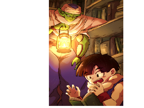 Kid Gohan and Piccolo