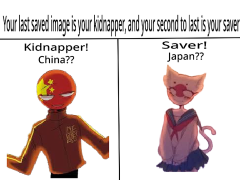 Your last saved image is your kidnapper and your second to last is your saver!