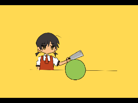 リズム良く切るだけ