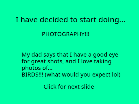 I've taken up PHOTOGRAPHY!!! :D
