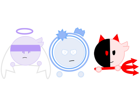 Heart, Mind, & Soul as Project Arrhythmia characters