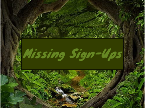 OFFICIAL Missing Sign-Ups