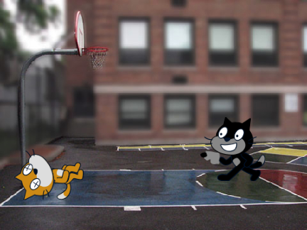 scratch cat visits the hood