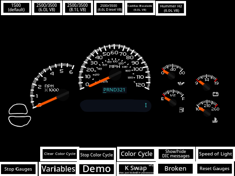 2003-2007 GMT8xx Gauge Cluster