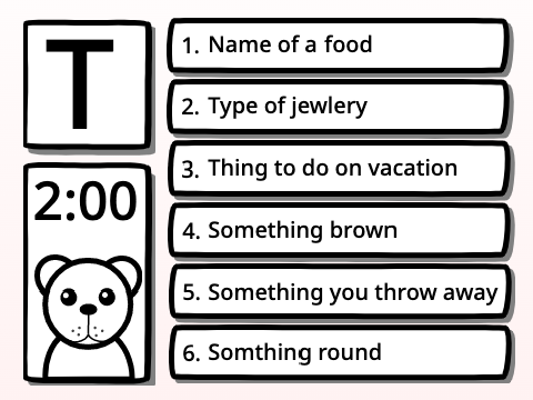 Mini Scattergories (Host)