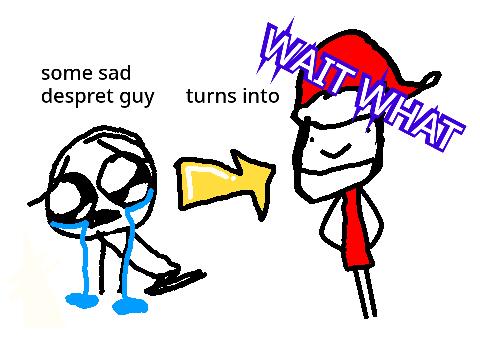 Despret Guy Turns Into Impossibly Santeeeeeeeee