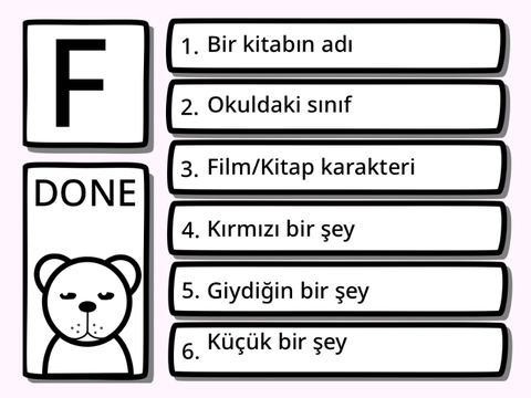 Mini Scattergories (Host) Turkish 