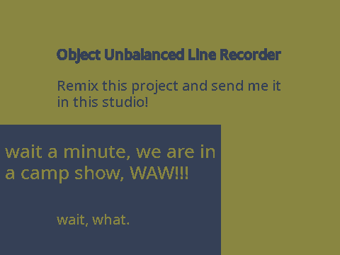 my line for Object Unbalanced