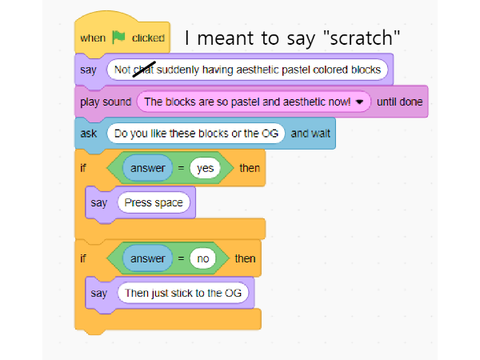 Scratch has aesthetic blocks!?