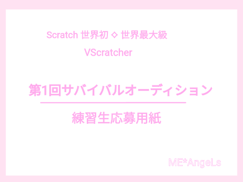 ✧︎￤VS練習生応募用紙 - オーディション 応募させていただきました！