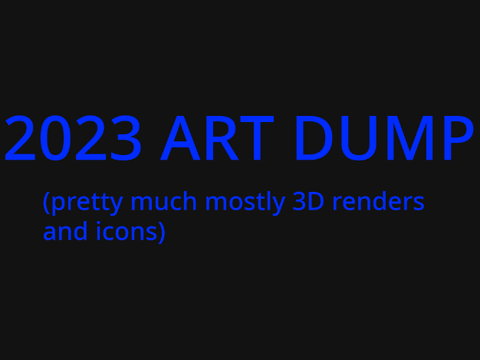 2023 ART DUMP (3D renders and GIMP crossover collages) - Reduced
