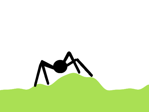 procedurally generated hills + spider