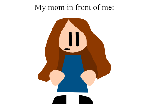 My mom in front of different people