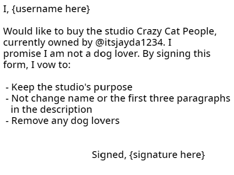Crazy Cat People Buyer Form