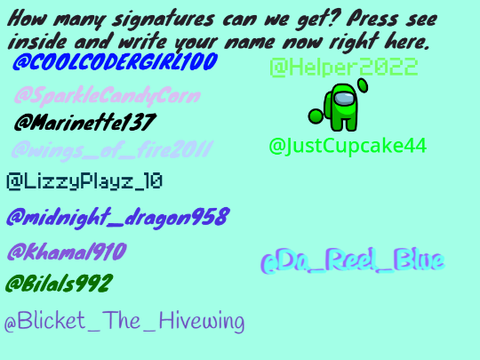 How many signatures can we get? Please Sign. Remix x4 remix remix remix