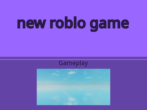 New roblox game?