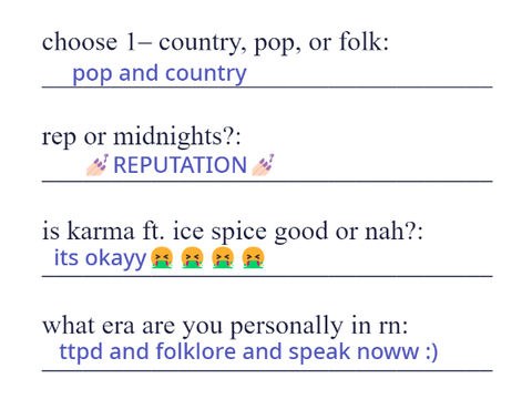 swiftie qna 