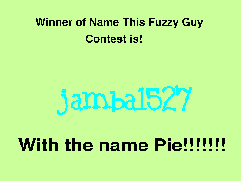 Winnner of name this Fuzzy Guy Contest!