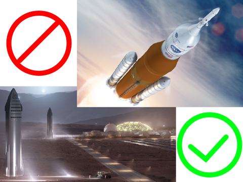 Orange rocket bad shiny rocket good
